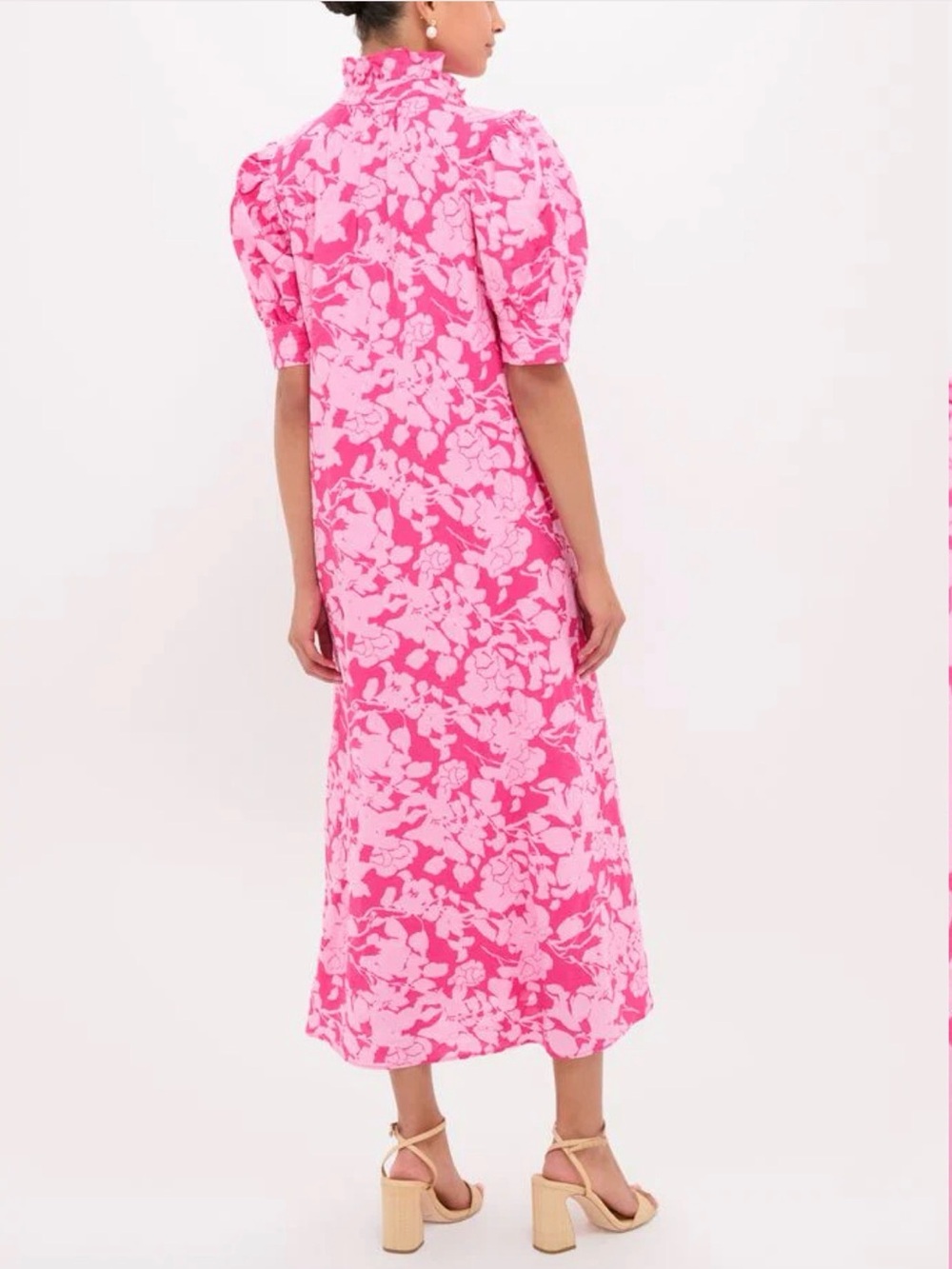 Hyacinth House Tuckernuck Louisa Maxi Dress in Pink Floral 100% Cotton XS $158 - Picture 3 of 9